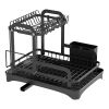 Dish Drying Rack Cutlery Drainer Holder Kitchen Organizer Storage Shelf