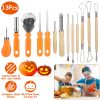 13Pcs Stainless Steel Halloween Pumpkin Carving Sculpting Kit and Decorative Tools