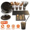 Black Gold Birthday Party Supplies For 25 Guests