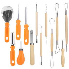 13Pcs Stainless Steel Halloween Pumpkin Carving Sculpting Kit and Decorative Tools