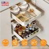 Pull Out Cabinet Organizer Stick On Drawer Carbon Steel Shelf Slide Out Pantry