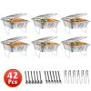Disposable Chafing Dish Buffet Set Servers with Covers Spoons Forks Tongs Full-Size Pans