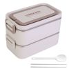 Bento Lunch Box 3 Stackable Food Container with Chopsticks Spoon