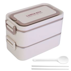 Bento Lunch Box 3 Stackable Food Container with Chopsticks Spoon
