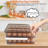 Egg Container Holder for Refrigerator Double Layer Egg Storage Box with Lid