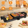 2 in 1 Electric Hot Pot Smokeless Non Stick Grill with Independent temperature control