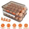 Egg Container Holder for Refrigerator Double Layer Egg Storage Box with Lid