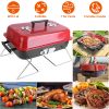 Folding Portable Charcoal Grill Outdoor Tabletop Grill Small Barbecue Smoker  with Lid for Backyard