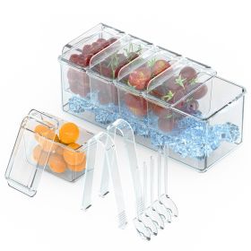 Ice Chilled Condiment Caddy Serving Tray Container