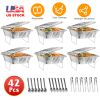 Disposable Chafing Dish Buffet Set Servers with Covers Spoons Forks Tongs Full-Size Pans