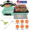 3 in 1 Electric Hot Pot with Grill 1600W Smokeless Non-Stick Korean BBQ Grill