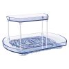 2 Tier Turntable Organizer Rectangular Refrigerator Spinner Storage Rack