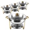 Chafing Dish Buffet Set Round Buffet Food Warmer Stainless Steel  Chafer with Glass Lid
