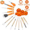13Pcs Stainless Steel Halloween Pumpkin Carving Sculpting Kit and Decorative Tools