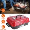 Folding Portable Charcoal Grill Outdoor Tabletop Grill Small Barbecue Smoker  with Lid for Backyard