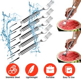 Watermelon Stainless Steel Dual Head  Fruit Cutting Slicer Fork