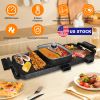 2 in 1 Electric Hot Pot Smokeless Non Stick Grill with Independent temperature control