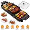 2 in 1 Electric Hot Pot Smokeless Non Stick Grill with Independent temperature control