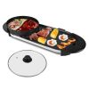 Electric Hot Pot Smokeless Non-Stick Grill with Independent Temperature Control