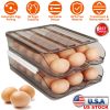 Egg Container Holder for Refrigerator Double Layer Egg Storage Box with Lid