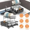 Dish Drying Rack with Drainboard Detachable 2-Tier Dish Rack