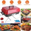 Folding Portable Charcoal Grill Outdoor Tabletop Grill Small Barbecue Smoker  with Lid for Backyard