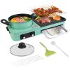 3 in 1 Electric Hot Pot with Grill 1600W Smokeless Non-Stick Korean BBQ Grill