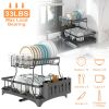 Dish Drying Rack with Drainboard Detachable 2-Tier Dish Rack