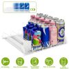Drink Organizer for Fridge Spring Loaded Beverage Dispenser