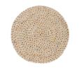 Set Of 2 Handmade Natural Round Rattan Placemats Insulation Mat Pad,23CM - Default