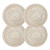 4 Pcs Coffee Time Round Braided Woven Placemats Home Decor Place Mats Kitchen Table Mats
