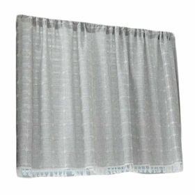 Solid Color Half Window Curtain Dormitory Short Curtain Decor Grey Kitchen Curtains, 55x18 inch - Default