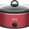 Better Chef 3-Quart Oval Slow Cooker with Removable Stoneware Crock - Red