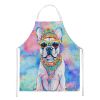 French Bulldog Hippie Dawg Apron Cooking Kitchen Server Baking Crafts Gardening for Adult Women Men, Unisex, Large, Multicolor - Default