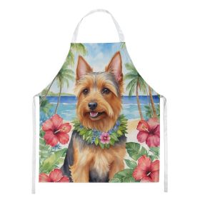 Australian Terrier Luau Apron Cooking Kitchen Server Baking Crafts Gardening for Adult Women Men, Unisex, Large, Multicolor - Default