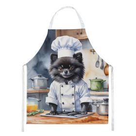 Pomeranian The Chef Apron Cooking Kitchen Server Baking Crafts Gardening for Adult Women Men, Unisex, Large, Multicolor - Default