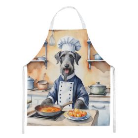 Scottish Deerhound The Chef Apron Cooking Kitchen Server Baking Crafts Gardening for Adult Women Men, Unisex, Large, Multicolor - Default