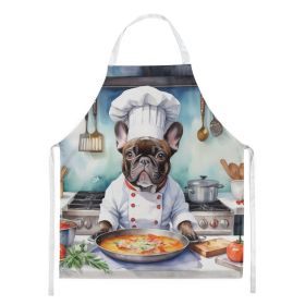 French Bulldog The Chef Apron Cooking Kitchen Server Baking Crafts Gardening for Adult Women Men, Unisex, Large, Multicolor - Default
