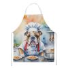 English Bulldog The Chef Apron Cooking Kitchen Server Baking Crafts Gardening for Adult Women Men, Unisex, Large, Multicolor - Default