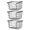 Oceanstar Stackable Metal Wire Storage Basket Set for Pantry, Countertop, Kitchen or Bathroom – Black, Set of 3 - BSL1828
