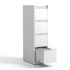 4 Drawer Metal Vertical File Cabinet with Lock Office Home Steel Vertical File Cabinet for A4 Legal/Letter Size - White