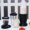 10-Piece Blender Set, Black, 300W, with 3 Jars (10oz, 16oz, 18oz), 2 Drinking Lids, Stainless Steel Blade - 1 Pack
