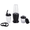 10-Piece Blender Set, Black, 300W, with 3 Jars (10oz, 16oz, 18oz), 2 Drinking Lids, Stainless Steel Blade - 1 Pack