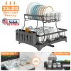 Dish Drying Rack with Drainboard Detachable 2-Tier Dish Rack