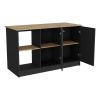 Kitchen Island Padua, Kitchen, Black / Macadamia - Black / Macadamia