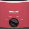 Better Chef 3-Quart Oval Slow Cooker with Removable Stoneware Crock - Red