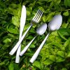 4 Piece Flatware Set Silverware Stainless Steel Including Fork Spoons Knife Cutlery with Gift Box - 4-PC