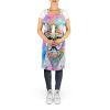 French Bulldog Hippie Dawg Apron Cooking Kitchen Server Baking Crafts Gardening for Adult Women Men, Unisex, Large, Multicolor - Default