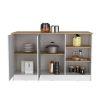 Kitchen Island Leoti, Kitchen, White - White - Manufactured Wood