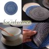 4 Pcs Coffee Time Round Braided Woven Placemats Home Decor Place Mats Kitchen Table Mats